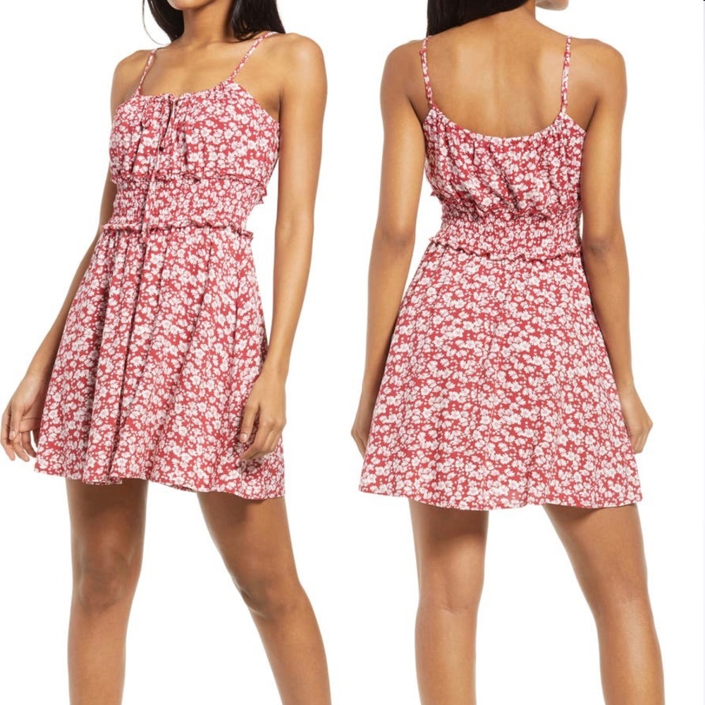 Red floral sundress- never worn